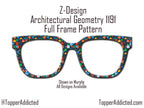 Fun Geometric Colorful Design with Options - Pair Eyewear Compatible Magnetic Toppers - All Frames Available in Metal with fast shipping USA