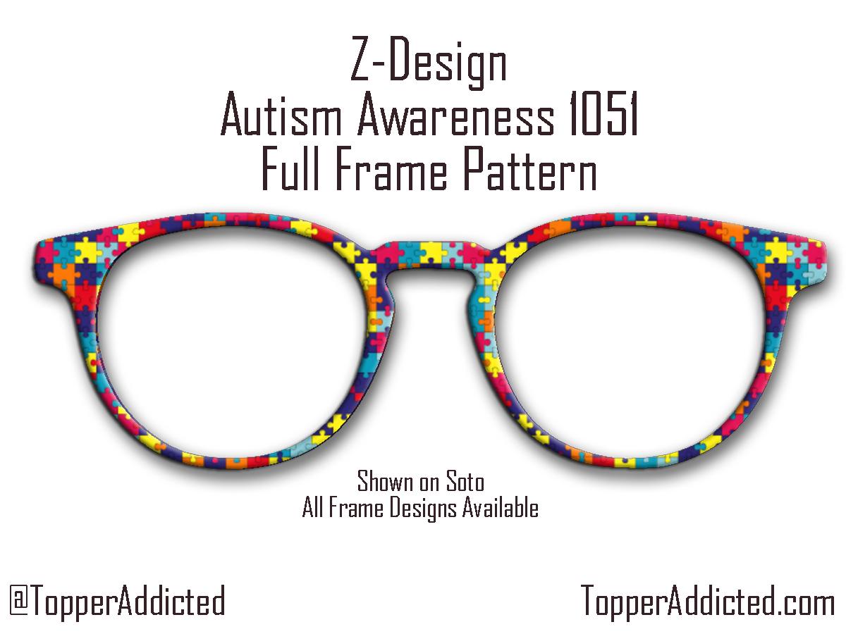 Autism Awareness Puzzle Pieces for Pair Eyewear Compatible Magnetic Toppers - All Metal - All Frame Styles Available