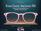 Pink Ribbon Breast Cancer Awareness - Pair Eyewear Compatible Magnetic Toppers - Metal Toppers with Super Fast Shipping from Texas.