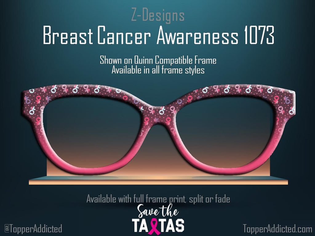 Pink Ribbon Breast Cancer Awareness - Pair Eyewear Compatible Magnetic Toppers on metal High Quality and Super Fast Shipping