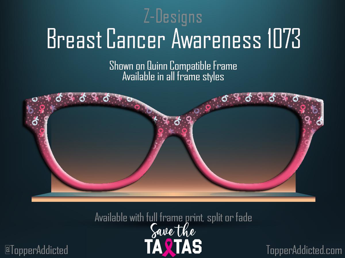 Pink Ribbon Breast Cancer Awareness - Pair Eyewear Compatible Magnetic Toppers on metal High Quality and Super Fast Shipping