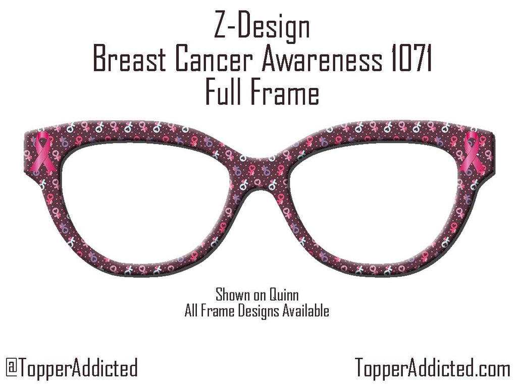 Pink Ribbon Breast Cancer Awareness - Pair Eyewear Compatible Magnetic Toppers on metal High Quality and Super Fast Shipping