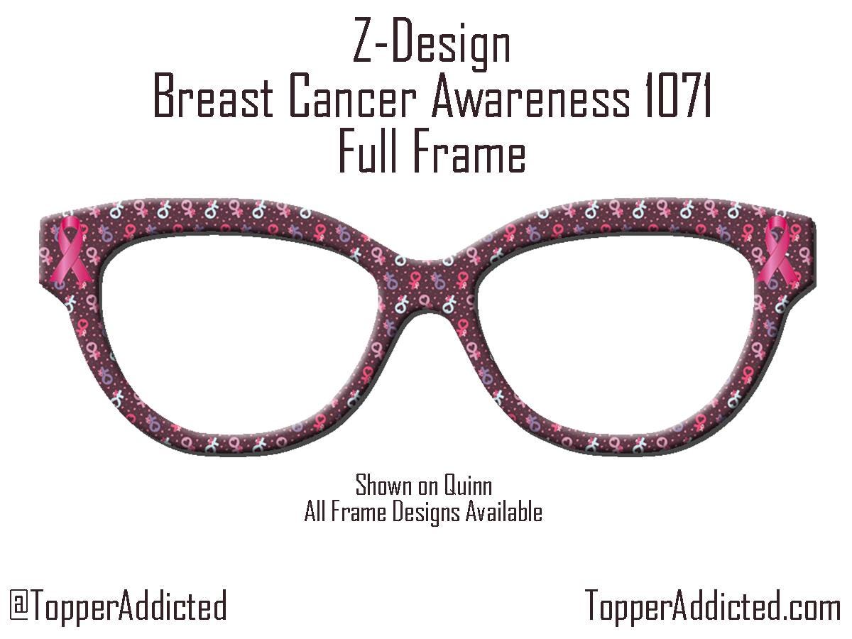 Pink Ribbon Breast Cancer Awareness - Pair Eyewear Compatible Magnetic Toppers on metal High Quality and Super Fast Shipping