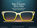 Bees & Gnomes Honey Yellow with Split for Pair Eyewear Compatible Magnetic Metal Toppers - All Frames Styles Available