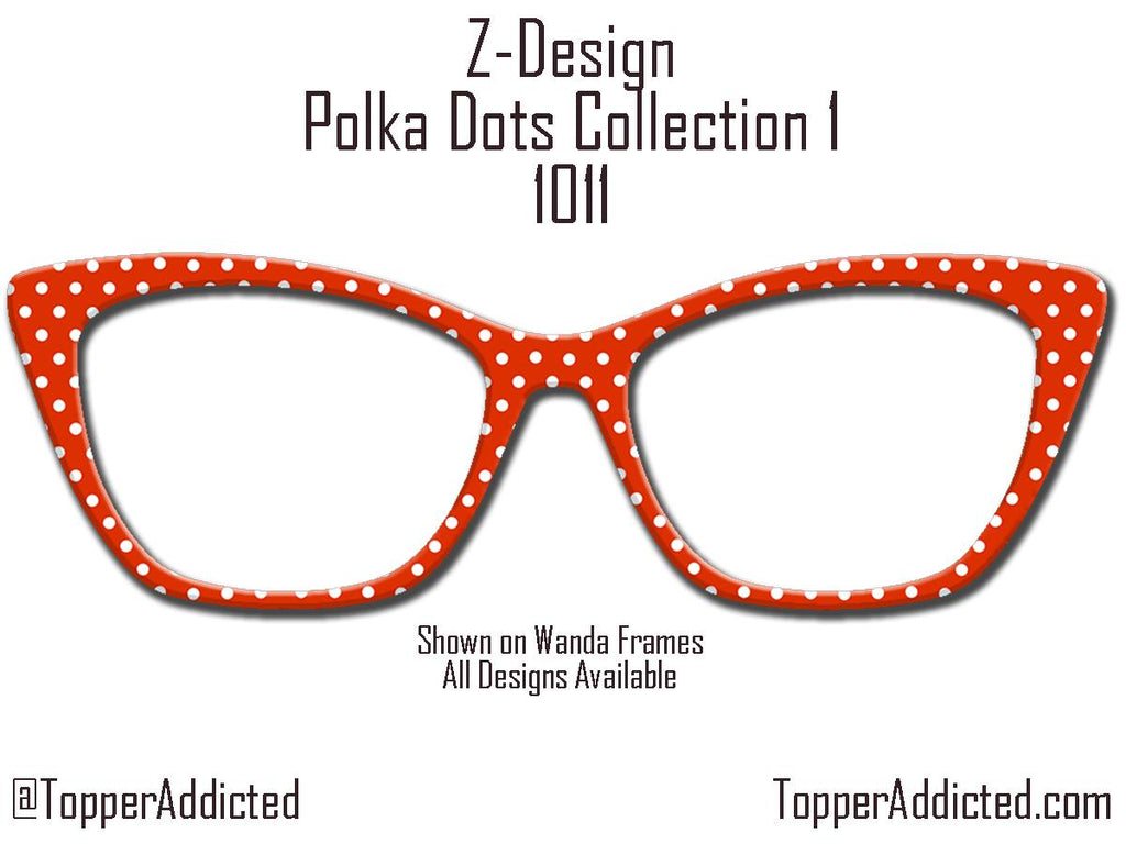 Red Polka Dot Glasses Metal Topper for Pair Eyewear