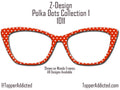Red Polka Dot Glasses Metal Topper for Pair Eyewear