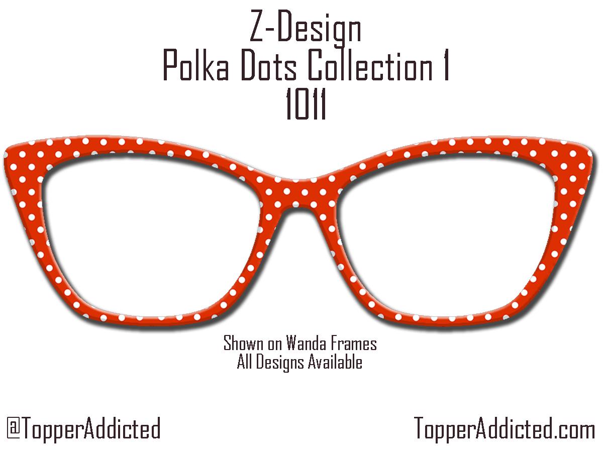 Red Polka Dot Glasses Metal Topper for Pair Eyewear