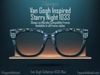 Geometric Starry Night – A Modern Tribute to a Masterpiece - Metal Magnetic Glasses Toppers Compatible with Pair Eyewear - All Styles