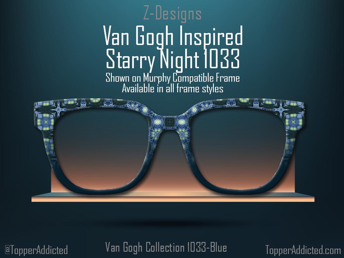Geometric Starry Night – A Modern Tribute to a Masterpiece - Metal Magnetic Glasses Toppers Compatible with Pair Eyewear - All Styles