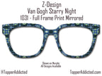 Geometric Starry Night – A Modern Tribute to a Masterpiece - Metal Magnetic Glasses Toppers Compatible with Pair Eyewear - All Styles