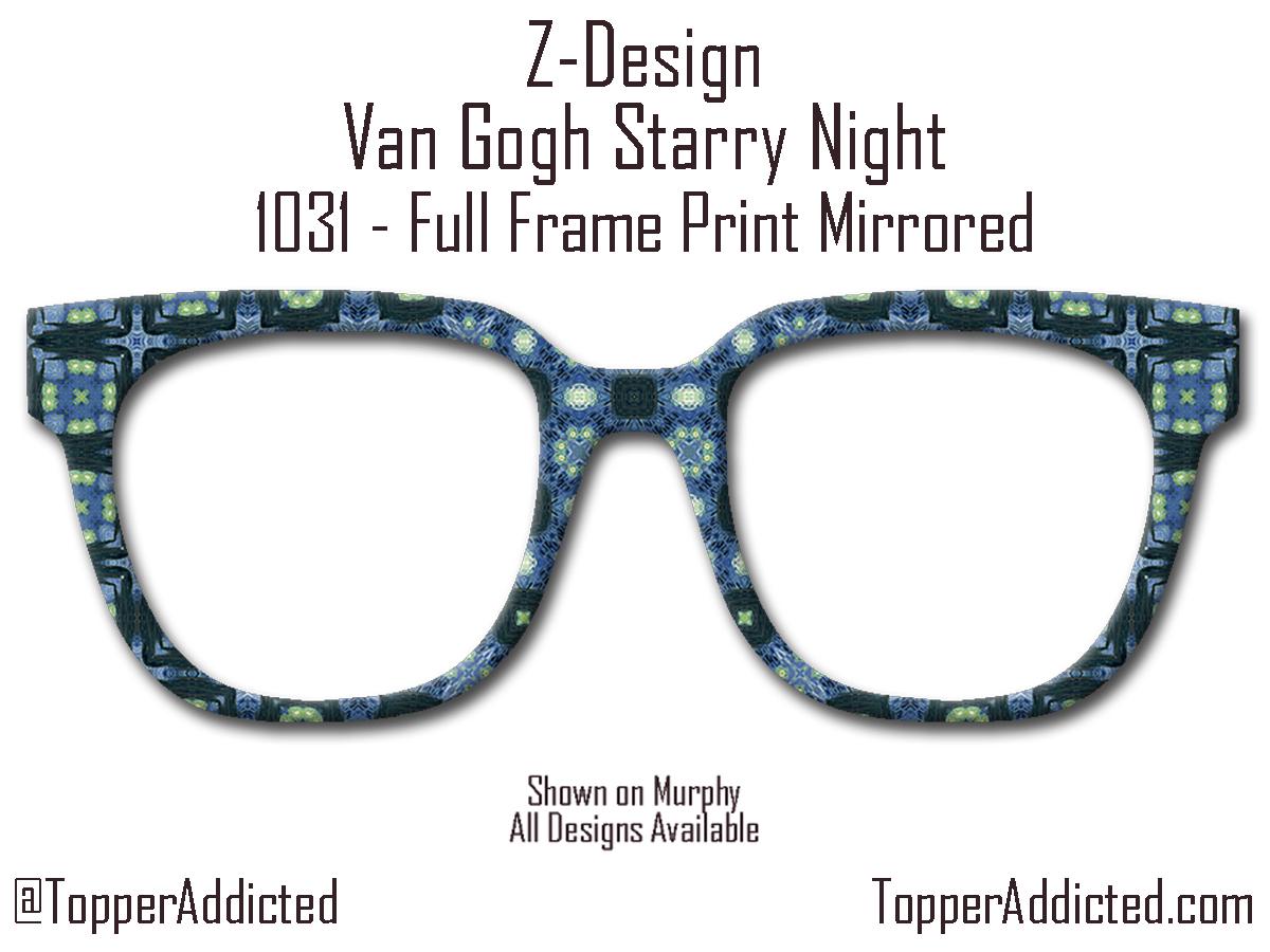 Geometric Starry Night – A Modern Tribute to a Masterpiece - Metal Magnetic Glasses Toppers Compatible with Pair Eyewear - All Styles