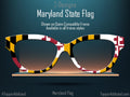 Maryland Flag Topper for Pair Eyewear Compatible Magnetic Glasses- All Top Frame Styles Available