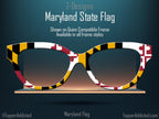 Maryland Flag Topper for Pair Eyewear Compatible Magnetic Glasses- All Top Frame Styles Available