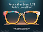 Sunset Gold Musical Watercolors Magnetic Frame for Pair Eyewear Compatible Magnetic Glasses- Sublimation on Metal. Fast shipping from the US
