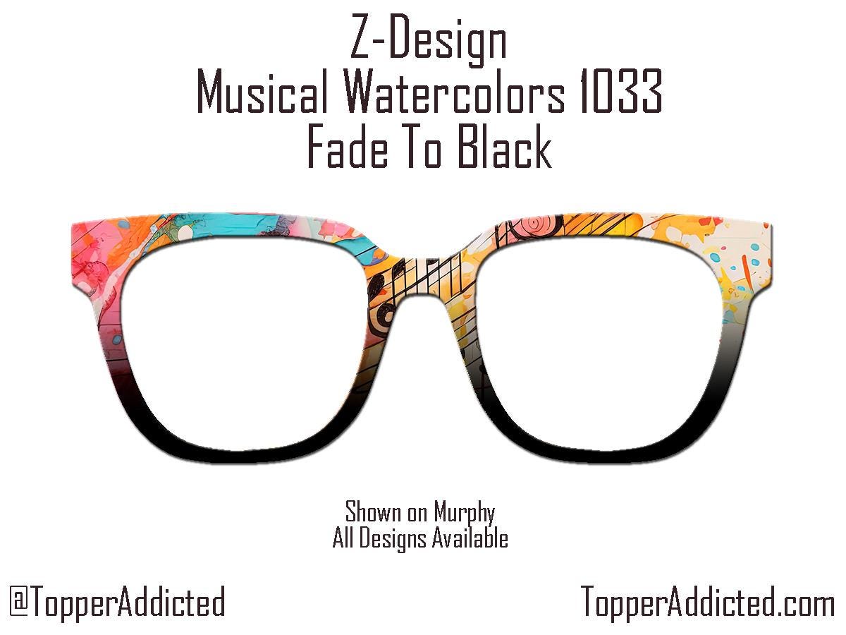 Sunset Gold Musical Watercolors Magnetic Frame for Pair Eyewear Compatible Magnetic Glasses- Sublimation on Metal. Fast shipping from the US