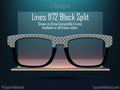 Line Design with Black Split for Pair Eyewear Compatible Magnetic Toppers - All 30+ Top Frame Styles in Metal