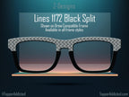 Line Design with Black Split for Pair Eyewear Compatible Magnetic Toppers - All 30+ Top Frame Styles in Metal