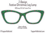 Festive Christmas Leg Lamp Metal Magnetic Toppers compatible with Pair Eyewear with a green background and fade or split to green