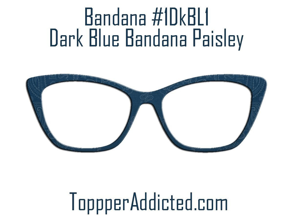 Blue Bandana Print with Dark Red Accents Pair Eyewear Compatible Magnetic Topper - Country Look on metal topper with Paisley accents