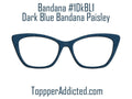 Blue Bandana Print with Dark Red Accents Pair Eyewear Compatible Magnetic Topper - Country Look on metal topper with Paisley accents