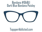 Blue Bandana Print with Dark Red Accents Pair Eyewear Compatible Magnetic Topper - Country Look on metal topper with Paisley accents