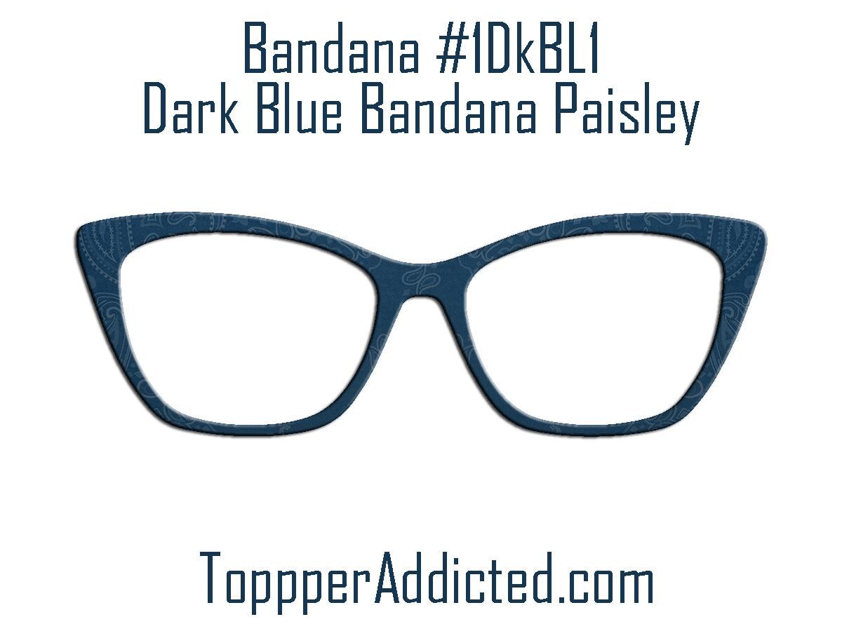 Blue Bandana Print with Dark Red Accents Pair Eyewear Compatible Magnetic Topper - Country Look on metal topper with Paisley accents