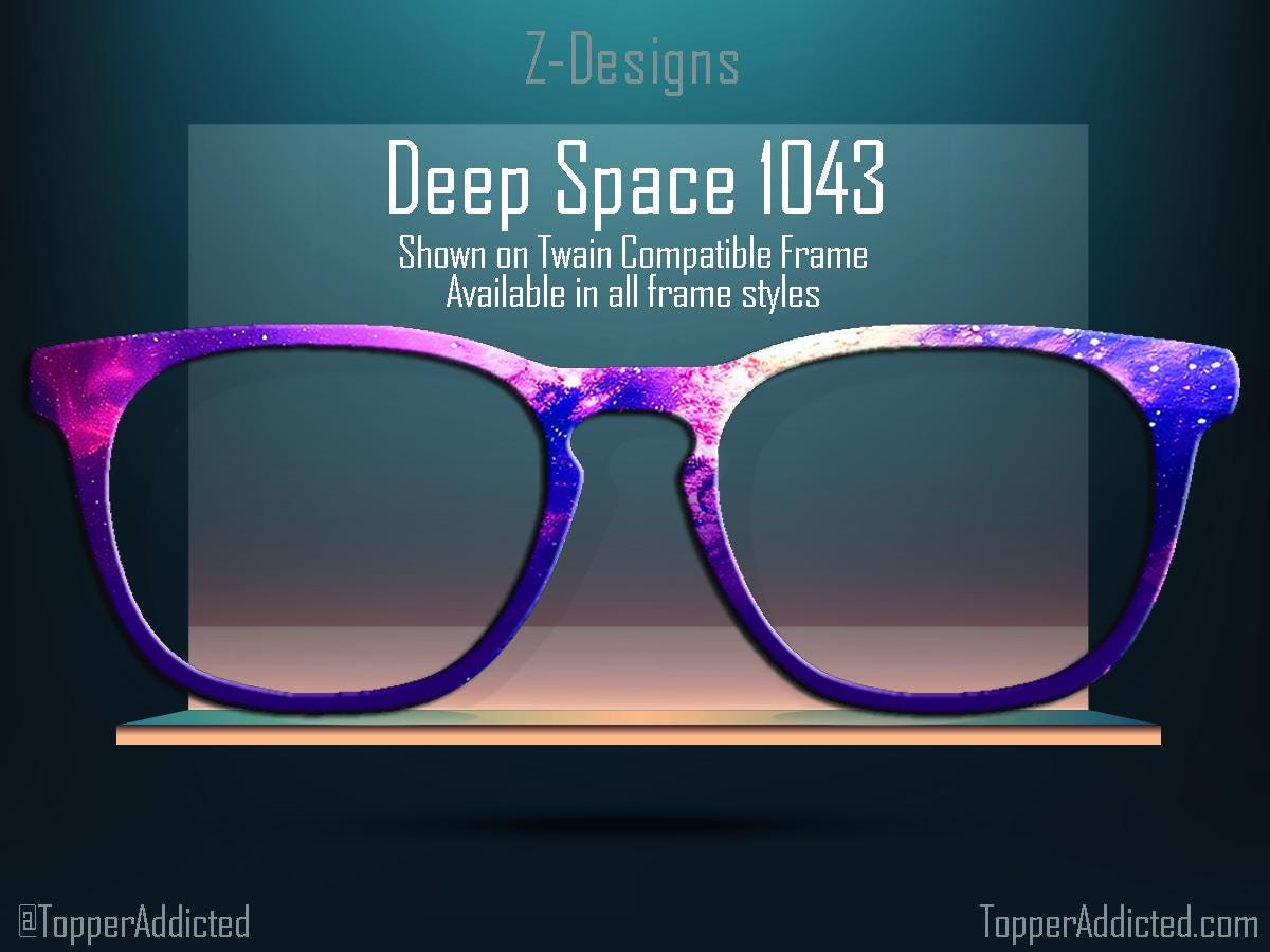 Pair Eyewear compatible Twain Frame Topper shows with a rich blue and purple toned image from deep in the Universe.