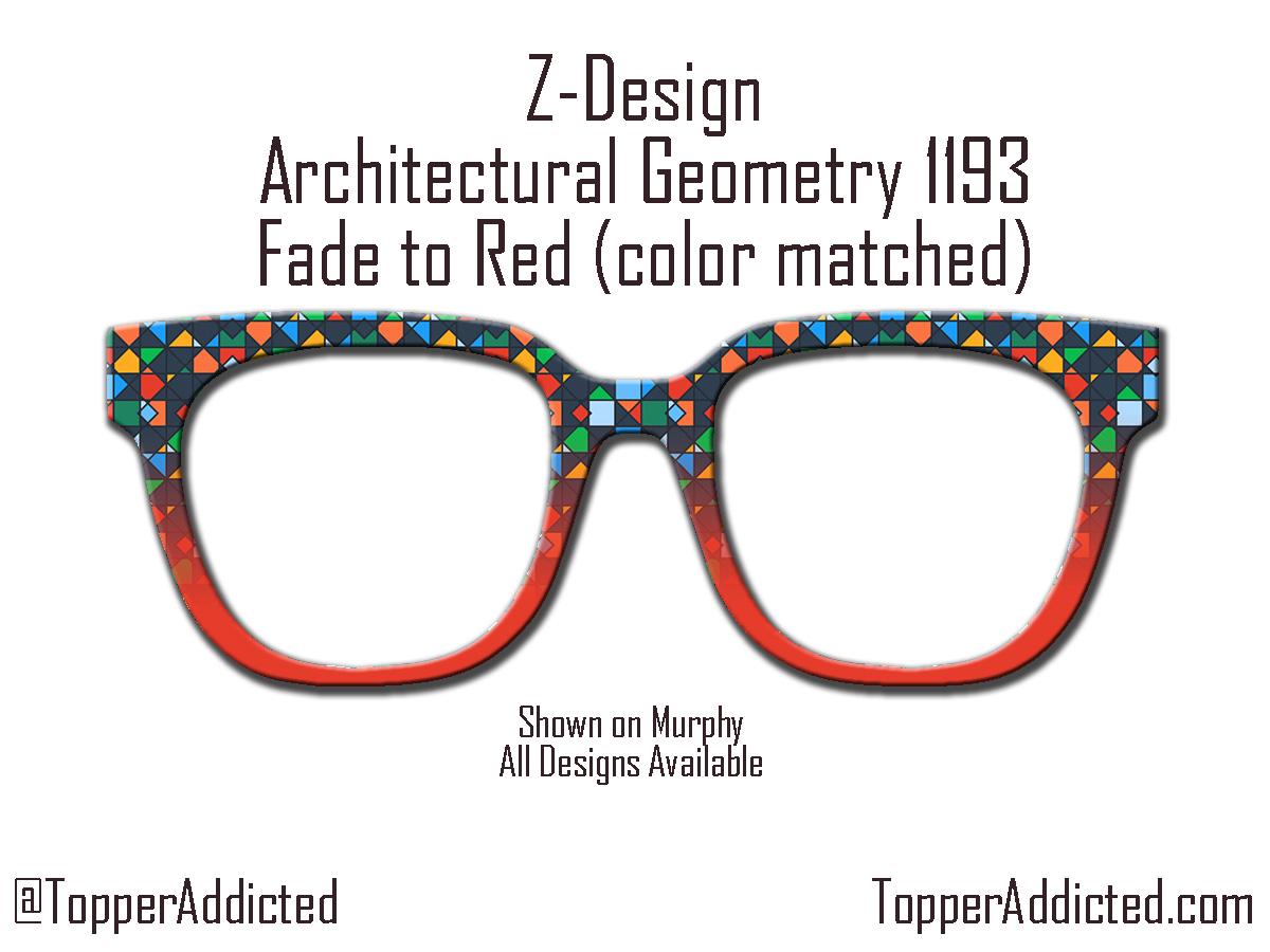 Pair Compatible Magnetic Topper Architectural Geometry Designs and a fade frame to red on Murphy Frames - all frames are available.
