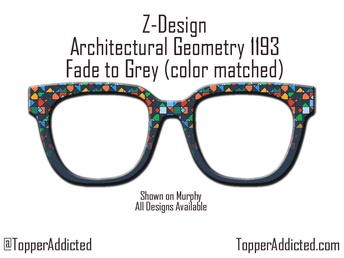 Pair Compatible Magnetic Topper Architectural Geometry Designs and a fade frame to grey 
on Murphy Frames - all frames are available.