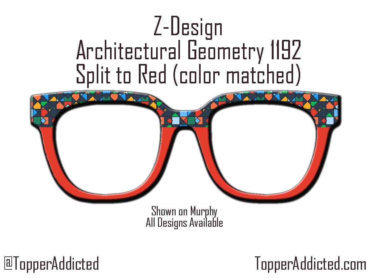 Pair Compatible Magnetic Topper Architectural Geometry Designs and a split frame to red on Murphy Frames - all frames are available.
