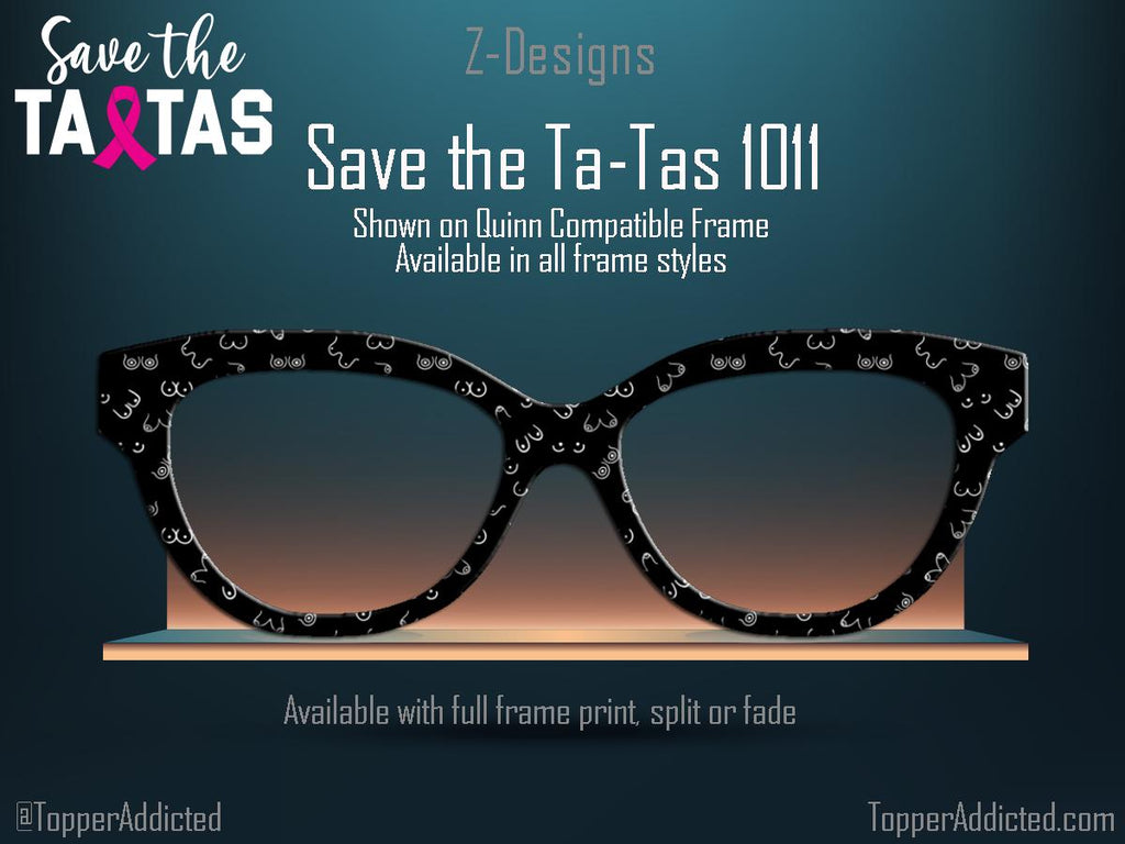 Save the Ta-tas - Pair Eyewear Compatible Metal Magnetic Toppers - All Top Frames Available - Hand drawn breasts