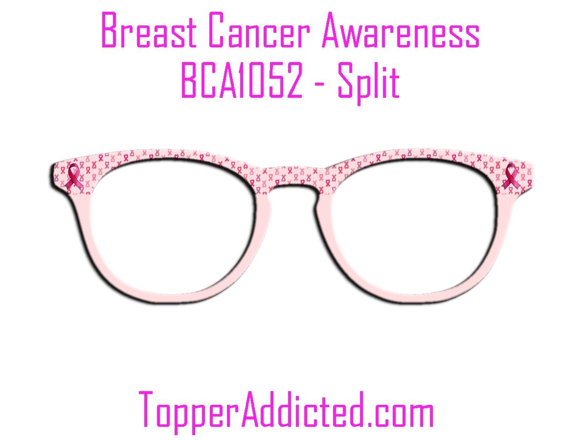 Pink Ribbon Breast Cancer Awareness - Pair Eyewear Compatible Magnetic Toppers - Metal Toppers with Super Fast Shipping from Texas.