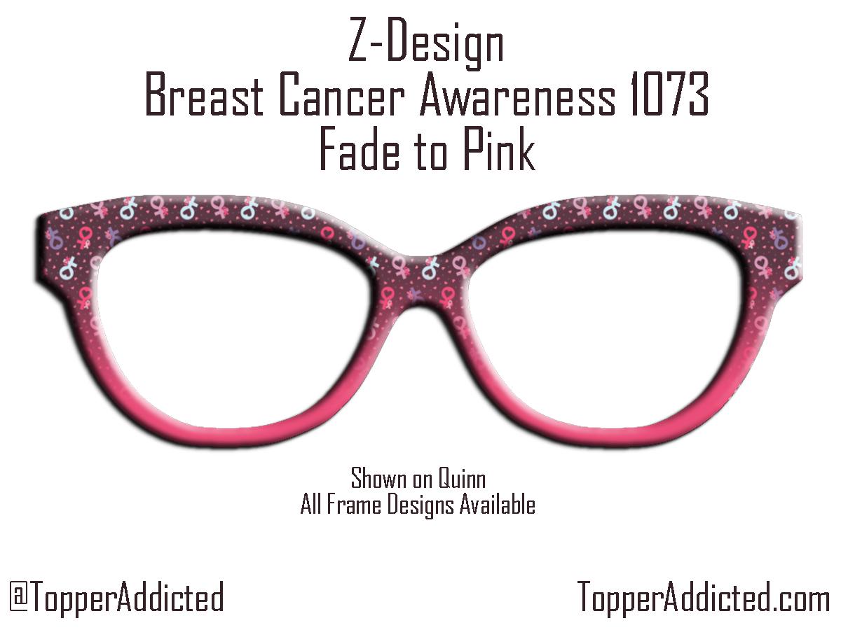 Pink Ribbon Breast Cancer Awareness - Pair Eyewear Compatible Magnetic Toppers on metal High Quality and Super Fast Shipping