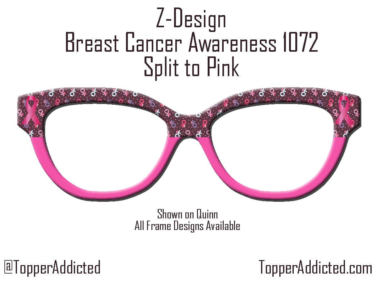 Pink Ribbon Breast Cancer Awareness - Pair Eyewear Compatible Magnetic Toppers on metal High Quality and Super Fast Shipping