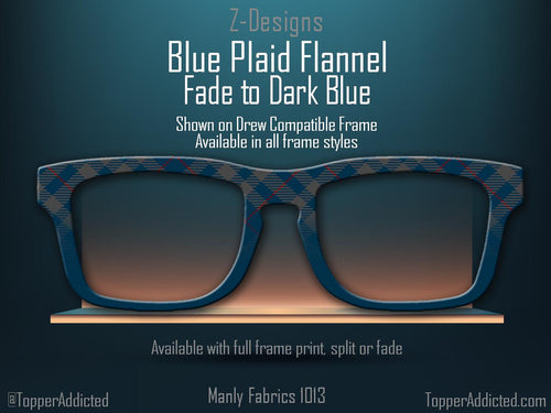 Blue Plaid Flannel Magnetic Topper - Pair Eyewear Compatible