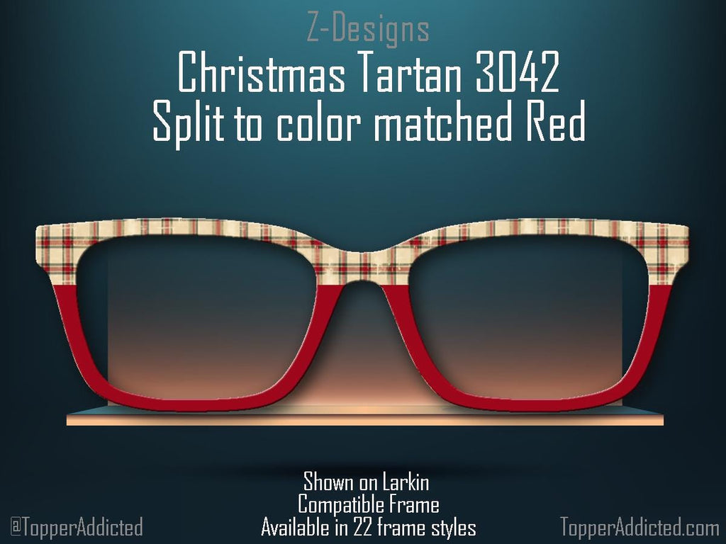 Christmas Classic Tartan/Plaid Magnetic Toppers for men or women. 3 variations - all Pair eyewear styles. Metal topper with fast shipping