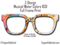 Sunset Gold Musical Watercolors Magnetic Frame for Pair Eyewear Compatible Magnetic Glasses- Sublimation on Metal. Fast shipping from the US