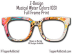 Sunset Gold Musical Watercolors Magnetic Frame for Pair Eyewear Compatible Magnetic Glasses- Sublimation on Metal. Fast shipping from the US