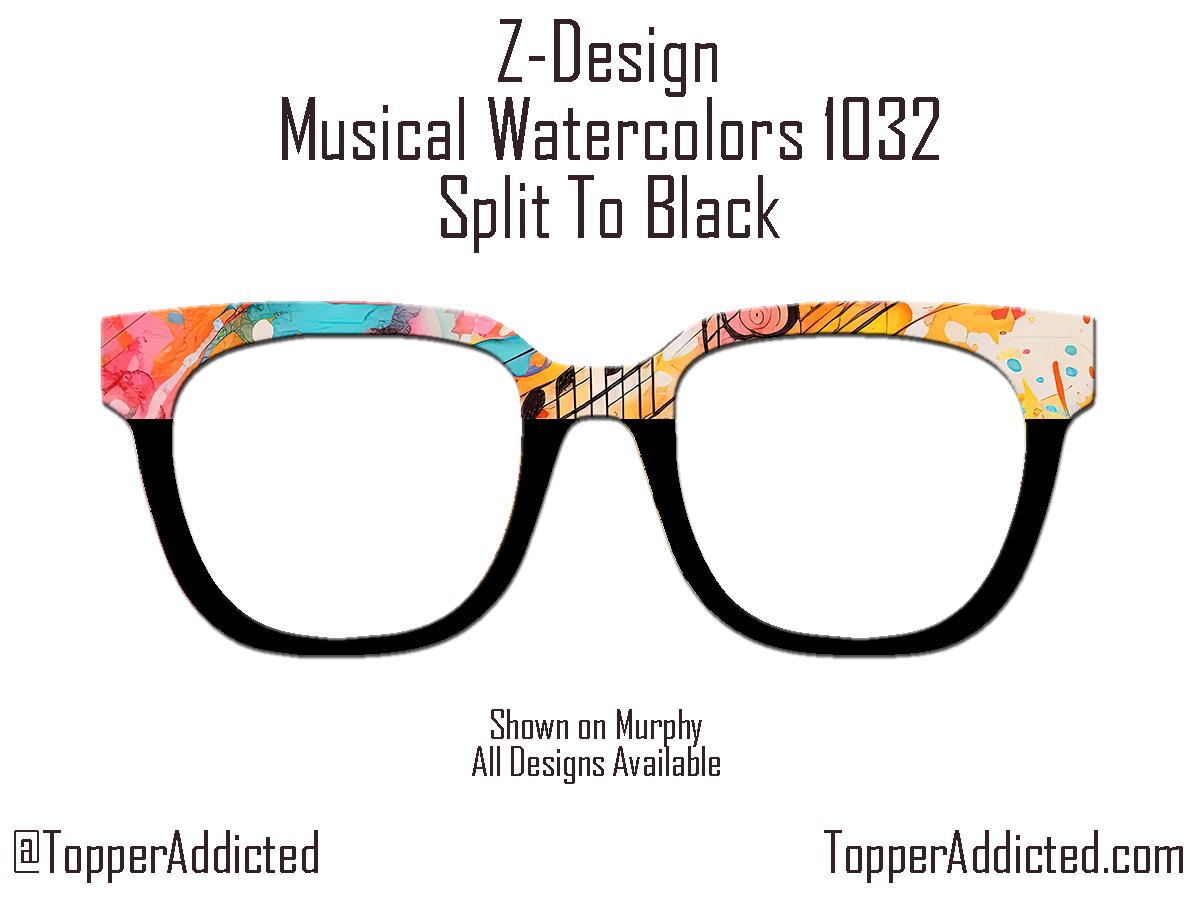 Sunset Gold Musical Watercolors Magnetic Frame for Pair Eyewear Compatible Magnetic Glasses- Sublimation on Metal. Fast shipping from the US