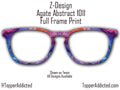 Blue and Purple Agate Pattern Eyeglass Topper - Pair Eyewear Compatible Magnetic Toppers - Metal Toppers