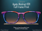 Blue and Purple Agate Pattern Eyeglass Topper - Pair Eyewear Compatible Magnetic Toppers - Metal Toppers