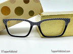 Line Design with Black Split for Pair Eyewear Compatible Magnetic Toppers - All 30+ Top Frame Styles in Metal