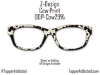 Black and White Cow Print Metal Magnetic Topper for Pair Eyewear available in metal with Super Fast Delivery from the USA