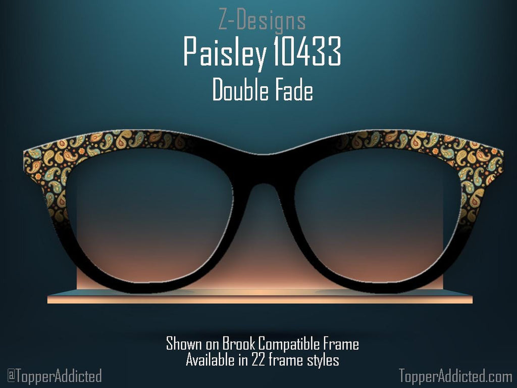 Paisley in the Corners Magnetic Toppers Compatible with Pair Eyewear - All Frames Available - Classic Style Metal topper