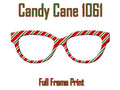 Candy Cane Printed Metal Magnetic Toppers compatible with Pair Eyewear with a red fade or split. Christmas designs from TopperAddicted