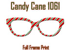 Candy Cane Printed Metal Magnetic Toppers compatible with Pair Eyewear with a red fade or split. Christmas designs from TopperAddicted
