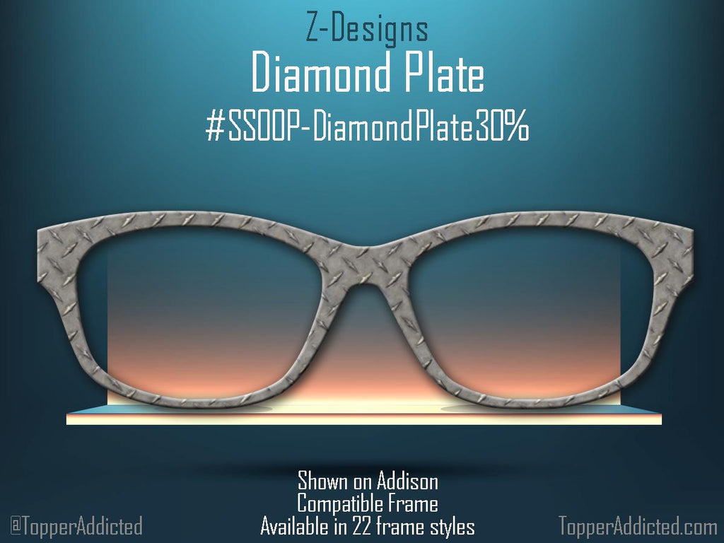 Diamond Plate Printed Topper on metal for Pair Eyewear Compatible Magnetic Top Frames