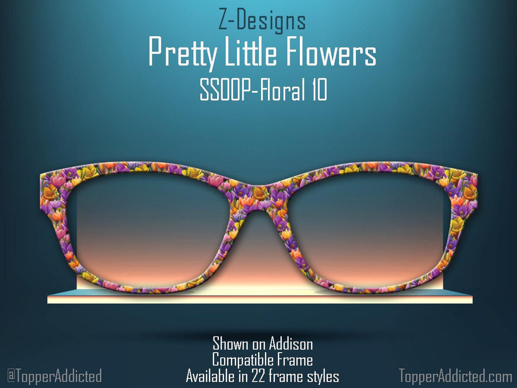 Bright Floral Spring Design for Pair Eyewear Metal Magnetic Toppers