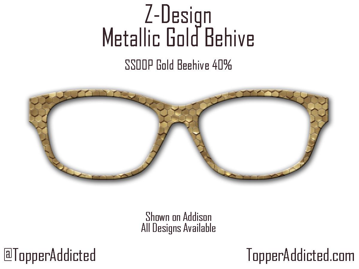 Metallic Gold Beehive Topper for Pair Eyewear Compatible Magnetic Glasses- All Styles on Metal Top Frames with FAST shipping from Texas.