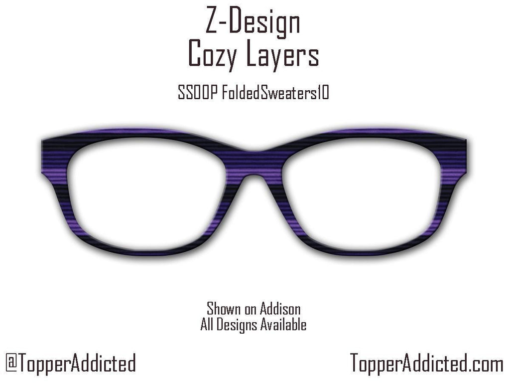 Cozy Layers of purples and blues, for Pair Eyewear Compatible Magnetic Toppers - All Frame Styles Available in Metal